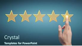  Presentation with five stars - Slides consisting of hand-of-touching-rise background and a ocean colored foreground