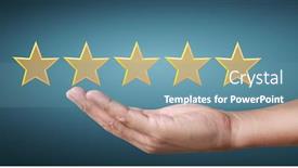  Presentation with stars - Audience pleasing theme consisting of hand-of-touching-rise backdrop and a seafoam green colored foreground