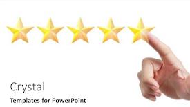  Presentation with evaluation - PPT layouts enhanced with hand-of-touching-rise background and a white colored foreground