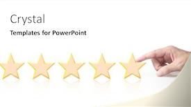  Presentation with five stars - Cool new theme with hand-of-touching-rise backdrop and a white colored foreground
