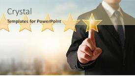  Presentation with classification - Slide set consisting of hand-of-touching-rise background and a lemonade colored foreground