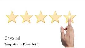  Presentation with five stars - Amazing presentation having hand-of-touching-rise backdrop and a white colored foreground