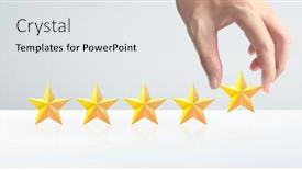  Presentation with classification - Cool new theme with hand-of-touching-rise backdrop and a white colored foreground