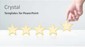  Presentation with classification - PPT theme consisting of hand-of-touching-rise background and a sky blue colored foreground