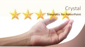  Presentation with classification - Colorful PPT theme enhanced with hand-of-touching-rise backdrop and a cream colored foreground