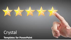  Presentation with classification - PPT theme consisting of hand-of-touching-rise background and a dark gray colored foreground