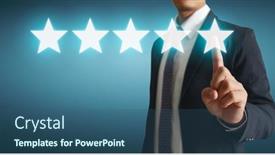  Presentation with classification - PPT theme featuring hand-of-touching-rise background and a ocean colored foreground