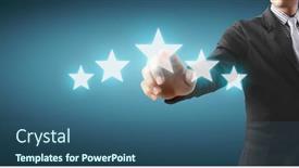  Presentation with classification - PPT theme consisting of hand-of-touching-rise background and a ocean colored foreground