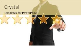  Presentation with five stars - Presentation design consisting of hand-of-touching-rise background and a  colored foreground