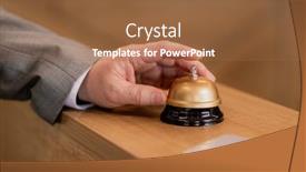  Presentation with receptionist - PPT layouts consisting of hand-of-traveling-businessman-pushing background and a tawny brown colored foreground