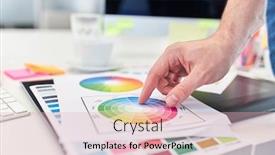  Presentation with web development - Amazing presentation design having hand-of-web-designer-points backdrop and a lemonade colored foreground