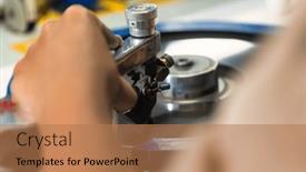  Presentation with spinning wheel - Presentation featuring hand-of-woman-african-worker and a coral colored foreground