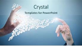  Presentation with purple - Colorful slide deck enhanced with hand of woman against purple backdrop and a  colored foreground