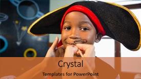  Presentation with woman - Beautiful presentation design featuring hand of woman drawing mustache backdrop and a  colored foreground