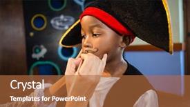  Presentation with hand drawn school - Slide deck featuring hand of woman drawing mustache background and a  colored foreground