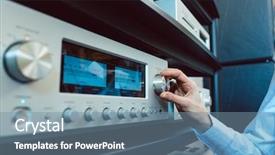  Presentation with kids hand sanitizer - PPT theme having hand of woman turning up background and a seafoam green colored foreground