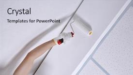  Presentation with repair - Audience pleasing slide deck consisting of hand of worker making repair backdrop and a  colored foreground