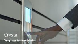  Presentation with elevator - PPT layouts featuring hand-of-young-african-businessman background and a gray colored foreground