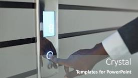  Presentation with elevator - Beautiful slide deck featuring hand-of-young-african-businessman backdrop and a gray colored foreground