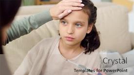  Presentation with home care - Cool new slide set with hand-of-young-careful-mother backdrop and a mint green colored foreground