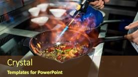  Presentation with vegetarian - Audience pleasing presentation theme consisting of hand-of-young-chef-using backdrop and a tawny brown colored foreground