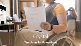  Presentation with xerox - Slide set featuring hand-of-young-contemporary-businesswoman background and a coral colored foreground