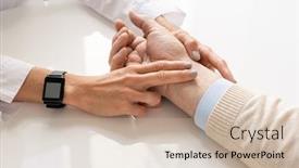  Presentation with medical procedure - Amazing presentation theme having hand-of-young-doctor backdrop and a soft green colored foreground