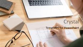  Presentation with architect - Beautiful slide deck featuring hand-of-young-female-architect backdrop and a lemonade colored foreground