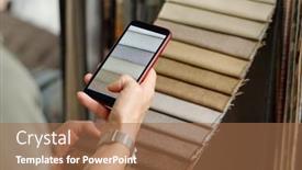  Presentation with furniture design - Cool new PPT layouts with hand-of-young-female-client backdrop and a coral colored foreground