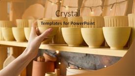  Presentation with pottery - Presentation featuring hand-of-young-female-customer background and a gold colored foreground