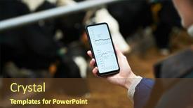  Presentation with modern - Slides enhanced with hand-of-young-female-owner background and a tawny brown colored foreground