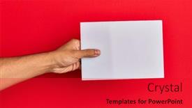  Presentation with red banner - Presentation consisting of hand-of-young-hispanic-man background and a red colored foreground