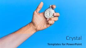  Presentation with blue - Slide set consisting of hand-of-young-hispanic-man background and a cyan colored foreground