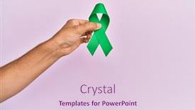  Presentation with ribbon green - Cool new presentation design with hand-of-young-hispanic-man backdrop and a lemonade colored foreground