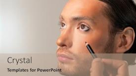  Presentation with makeup artist - Audience pleasing slides consisting of hand-of-young-makeup-artist backdrop and a coral colored foreground