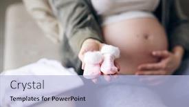  Presentation with socks - Cool new theme with hand-of-young-pregnant-woman backdrop and a light blue colored foreground