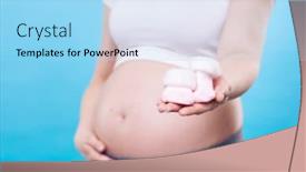  Presentation with socks - Slide set consisting of hand-of-young-pregnant-woman background and a light blue colored foreground