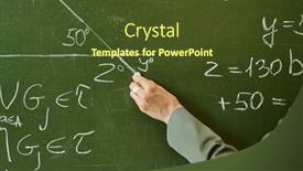  Presentation with highschool - PPT theme consisting of hand-of-young-teacher background and a tawny brown colored foreground