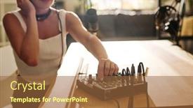  Presentation with audio - Slide set enhanced with hand-of-young-woman-rotating background and a tawny brown colored foreground