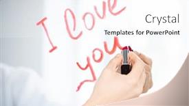  Presentation with love - PPT layouts with hand-of-young-woman-writing background and a pink colored foreground