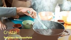  Presentation with heat - Cool new slide set with hand-of-young-woman backdrop and a tawny brown colored foreground