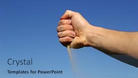  Presentation with sky - Beautiful presentation design featuring hand-on-a-background-sky backdrop and a teal colored foreground