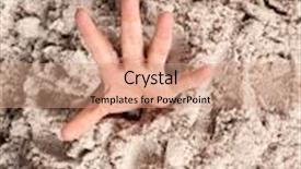  Presentation with drowning - Presentation theme with hand on a beach sinking or drowning in quicksand background and a coral colored foreground