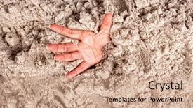  Presentation with drowning - Audience pleasing slide set consisting of hand on a beach sinking backdrop and a coral colored foreground