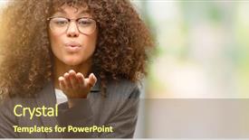  Presentation with african american business - PPT theme consisting of hand on air being love background and a tawny brown colored foreground