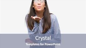  Presentation with beautiful hispanic woman - Colorful PPT theme enhanced with hand on air being love backdrop and a  colored foreground