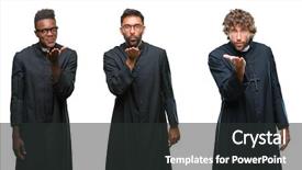  Presentation with christian love - Slides enhanced with hand on air being love background and a dark gray colored foreground