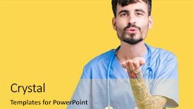  Presentation with hand surgeon - Cool new theme with hand on air being love backdrop and a yellow colored foreground