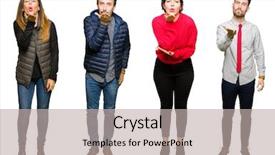  Presentation with isolated paw prints over white - PPT theme featuring hand on air being love background and a light gray colored foreground