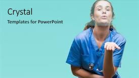  Presentation with hand surgeon - Presentation theme consisting of hand on air being love background and a arctic colored foreground